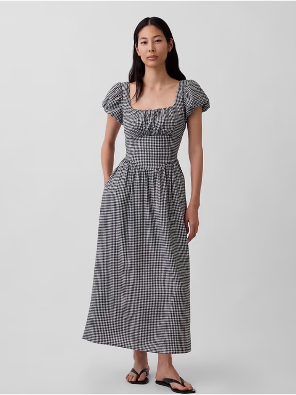 Gap Linen-Blend Drop-Waist Maxi Dress